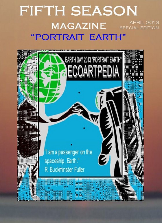 book huggers, ecoartpedia, magazine, earth day 2013, portrait earth art,